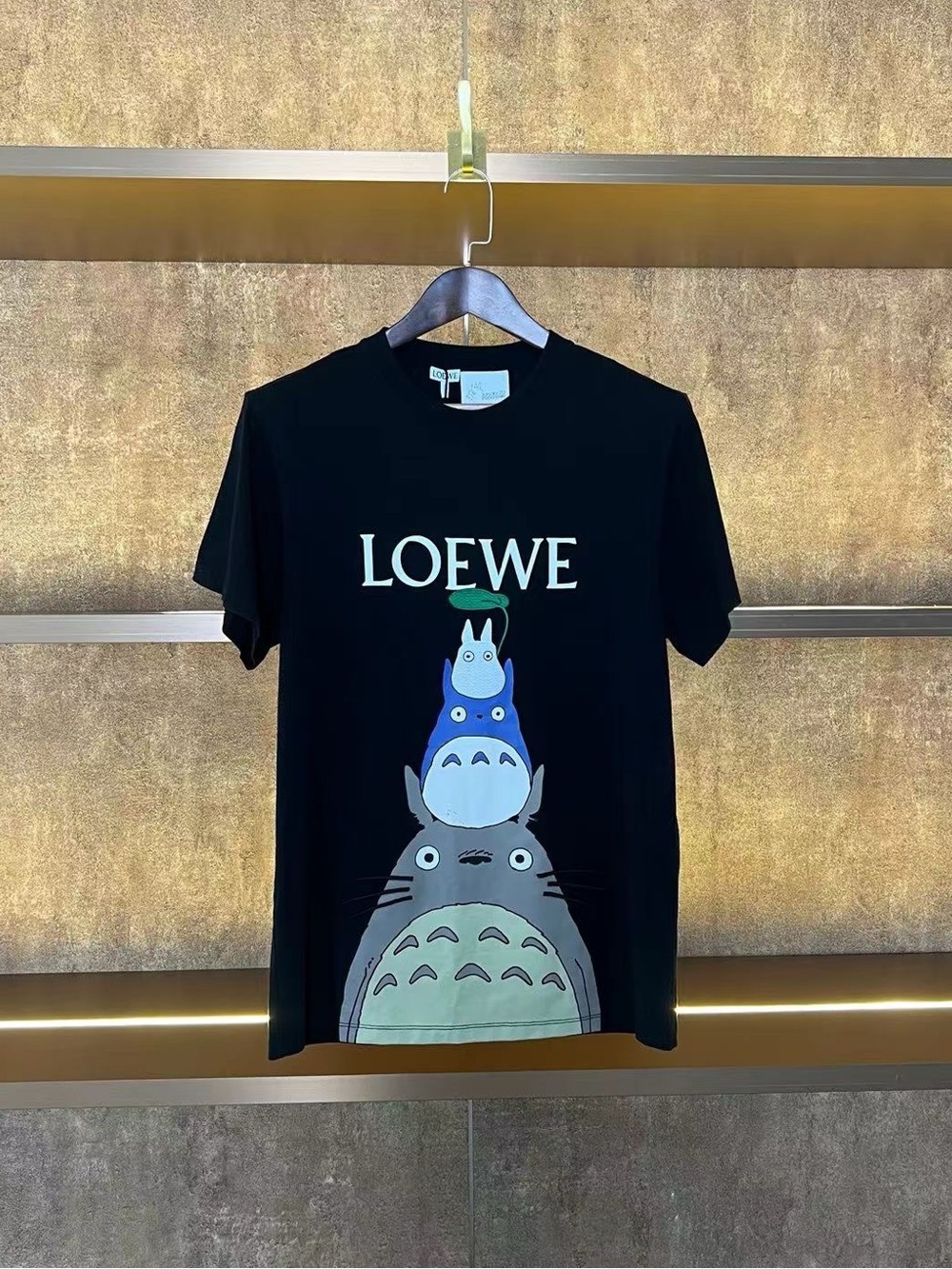 Loewe Black Totoro Stack Logo Tee